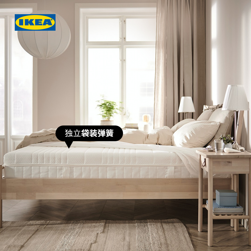 IKEA宜家ANNELAND安妮兰德白色床垫双人硬型现代简约北欧风卧室用