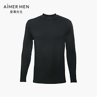 AIMER MEN 爱慕先生 保暖男暖意竹绒吸湿发热抗菌小高领纯色上衣NS72D901