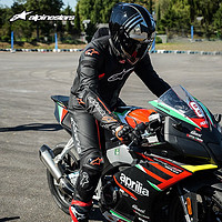 Alpinestars MISSILE V2 a星摩托车骑行连体皮衣牛皮赛道赛车服防摔骑行服 黑荧光红色1030 54