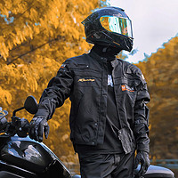 DUNHAM 杜汉 DUHAN）摩托车骑行服男D-020套装四季防摔机车服越野赛车服夹克骑士外套 D-020黑色上衣 XL