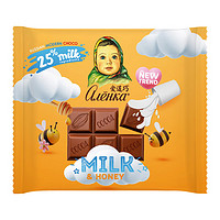Alenka chocolate 爱莲巧爱莲巧蜂蜜味牛奶巧克力制品70g俄罗斯进口大头娃娃巧克力