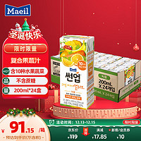 MAEIL 每日 素諾兒童果汁進口飲料含十種果蔬 適合1歲及以上 黃色200ml*24盒