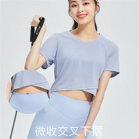 暴走的萝莉运动T恤女夏季宽松轻薄透气短袖灵感系列LLDX22103 冰岛蓝 L