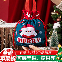 SHICAI 仕彩 圣诞节平安夜礼物袋苹果礼品袋创意束口袋幼儿园小礼品雪花老人