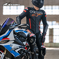 Alpinestars GP IGNITION  a星摩托车连体皮衣赛道机车比赛防摔骑行服 黑红荧光 M