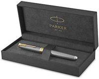 PARKER 派克 鋼筆 Sonnet卓爾系列 金邊銀 F尖 單支裝