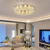 SHENG SI BAOO 圣斯堡 简约现代LED圆形客厅水晶吸顶灯轻奢大气创意家用大厅主卧室灯具