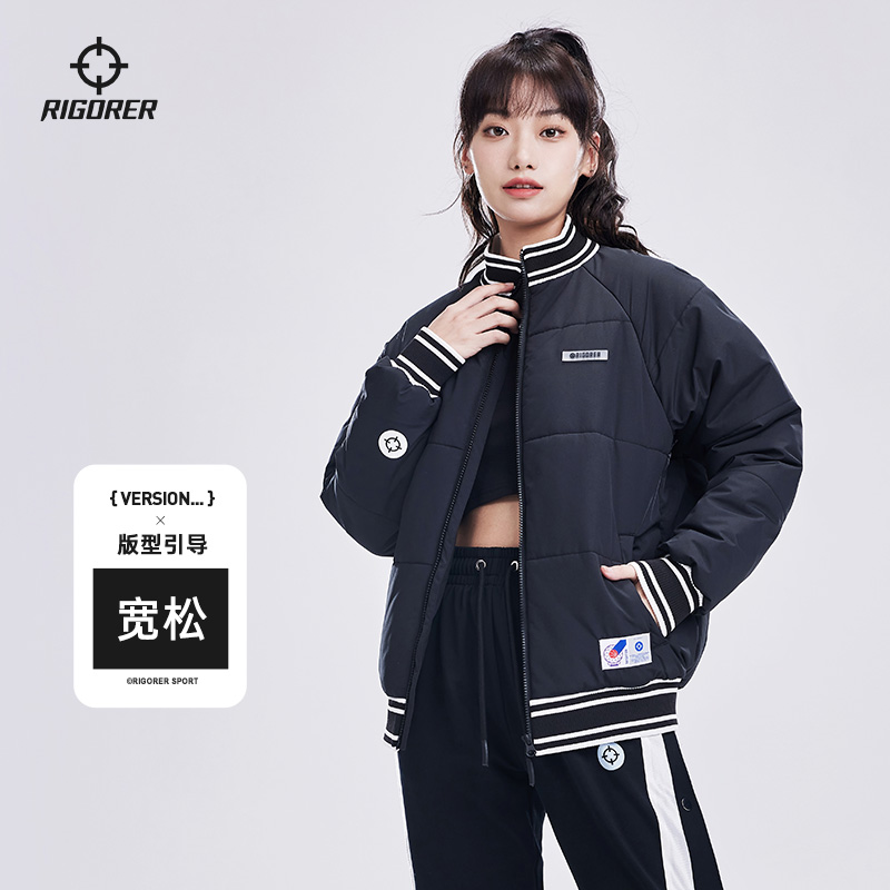 准者棉服女冬季时尚运动休闲拉链立领宽松保暖短款棉服外套