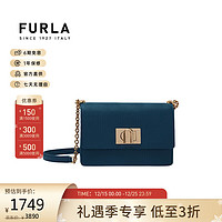 FURLA 芙拉 1927系列迷你牛皮女士婚包通勤便携单肩链条包 蓝松鸦色