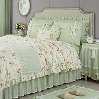 巧致生活 绿野仙踪全棉床上四件套纯棉床裙款床罩床品被套小清新