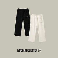 NPC [Z]NPC多巴胺刺绣肌理卫裤男直筒可调节抽绳长裤