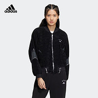 抖音超值購：adidas 阿迪達斯 官方女款輕運動休閑搖粒絨舒適夾克外套adidas  HY2812