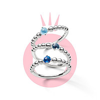 Pandora潘多拉天蓝色饰珠戒指925银气质简约石