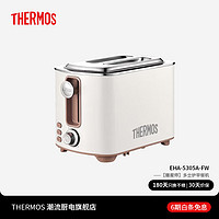 THERMOS 膳魔師 面包機 多功能小型多士爐 全自動加熱烤土吐司機 電烤面包 EHA-5305A-FW 奶昔白