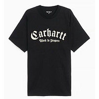 carhartt 卡哈特 男士黑色logo徽标印花半袖T恤