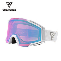 CHERCHER 清哲 變色全天候滑雪鏡柱面雙層防霧男女裝備護目鏡可卡近視