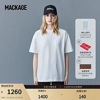 Mackage 色彩意趣-男女TEE情侣装基础款短袖宽松棉质T恤 月光白 L