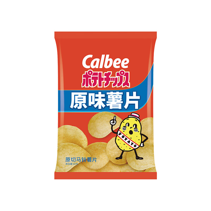 卡乐比（Calbee）【99选10】经典薯片系列 烧烤番茄原味60g 休闲零食 优质膨化食品 原味 60g 1袋 袋装 70g