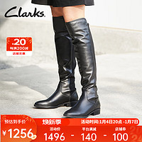 Clarks 其乐 纯臻系列女鞋秋冬长筒靴舒适时装靴骑士靴瘦瘦靴长靴 黑色 261435364 37