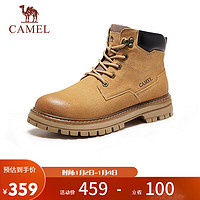 骆驼（CAMEL）男士休闲复古耐磨高帮厚底工装靴 GE12235388T 金黄 42