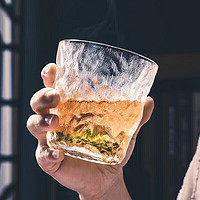 茗师集 日式冰川纹玻璃杯家用喝水杯饮料杯办公室泡茶杯啤酒杯 冰川矮杯1个260ml
