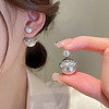 KOSE 高絲 一款兩戴雙面珍珠耳環s925銀針圓圈輕奢設計感仿珍珠耳飾耳釘