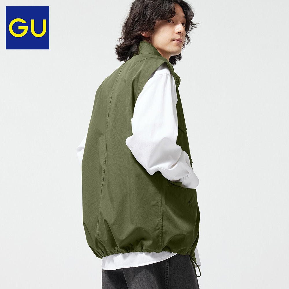 GU极优男装军旅风背心夏季宽松多口袋工装风马甲346364