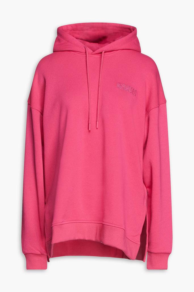 Embroidered cotton-blend fleece hoodie