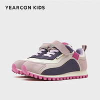 YEARCON 意尔康 童鞋男童运动鞋秋季女童鞋软底儿童跑步鞋子 米/粉 27
