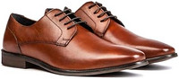 Thomas Crick 男式 'Falcon' Derby 正裝皮革系帶鞋,經典,舒適,耐用,優質皮鞋(棕褐色)