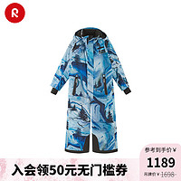 reima男女儿童连体户外滑雪服中童保暖拒水耐磨滑雪装备 酷蓝6393 092cm