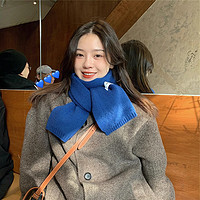 毛线围巾冬季2023纯色显白小围脖韩版iins加厚保暖韩式