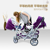 kidskoalas双胞胎婴儿车双向可坐可躺轻便折叠新生儿双人儿童推车