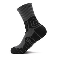 TFO 戶外襪 高幫減震登山襪越野跑透氣運動徒步襪2202205 男款黑灰色