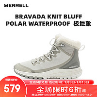 MERRELL 邁樂 經典雪地靴女BRAVADA高幫加絨保暖防水耐寒防滑耐磨冬靴J002506 J002506 白 38