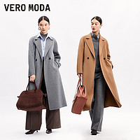 VERO MODA 毛呢大衣女秋冬外套翻领绵羊毛宽松