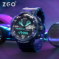 正港（ZGO）手表男电子表初中生高中生双显多功能儿童运动手表 898黑色