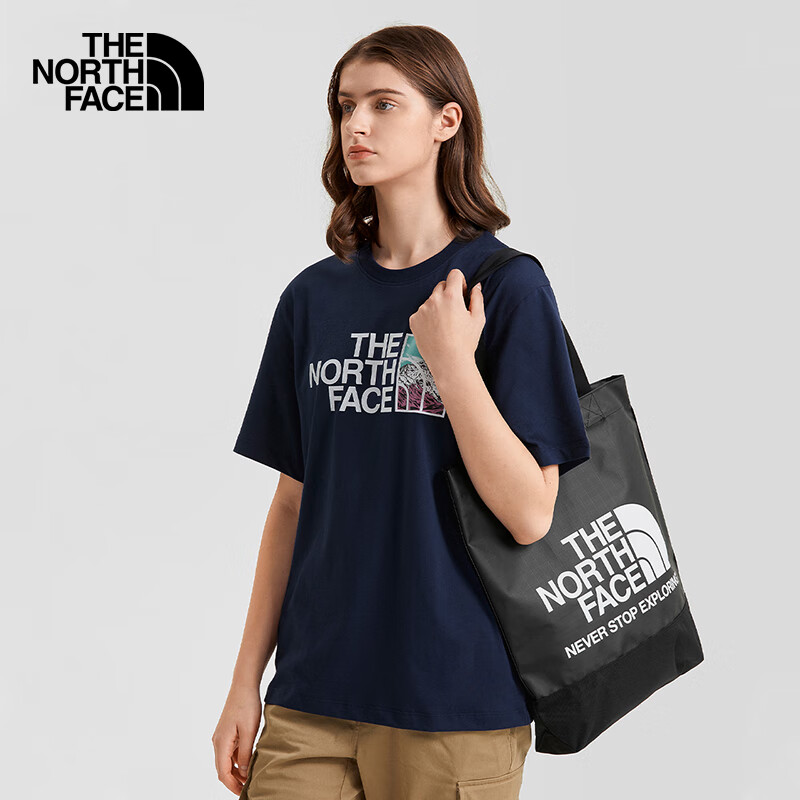 The North Face北面手提包男女包春季户外运动包大容量收纳耐用单肩包托特包 JK3/黑色