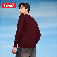 班尼路（Baleno）针织衫男港风简约休闲圆领净色长袖毛衣套头上衣 09R1 L