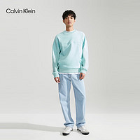 Calvin Klein Jeans24春季男士休闲通勤分割线设计纯色圆领卫衣J325007 CII-碧泉绿 S
