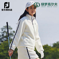 Footjoy高尔夫服装女FJ抑菌防紫外时尚百搭运动golf抓绒保暖夹克外套 白81202 S