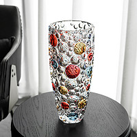 BOHEMIA 捷克進口水晶玻璃花瓶 里斯本彩色手工客廳擺件北歐裝飾品