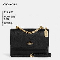 爆賣年貨、PLUS會員：COACH 蔻馳 女士小號單肩斜挎包黑色牛皮革C9949IMBLK