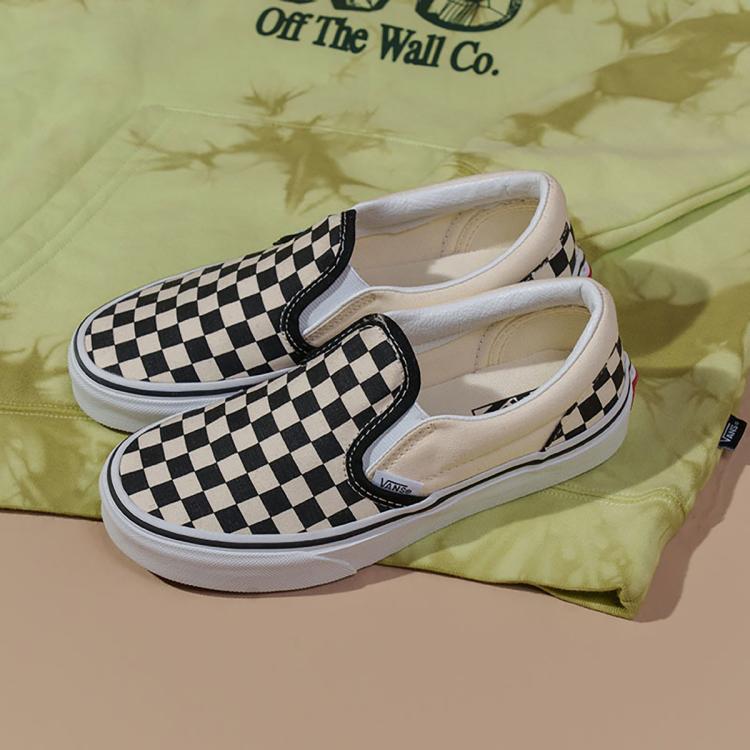 VANS 范斯 Slip-On棋盘格亲子款舒适一脚蹬中大童帆布鞋