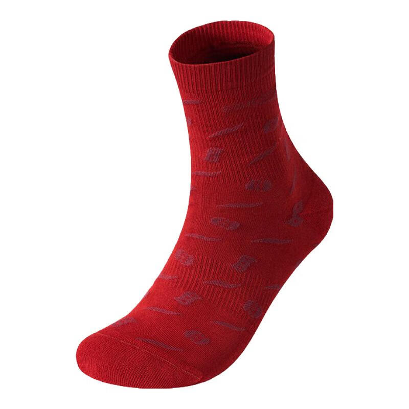 Saucony索康尼新年款专业跑步运动男女同款冬季保暖百搭棉袜子（单双装） 酒红 L