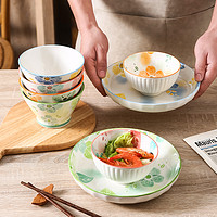 高颜值日式四季餐具陶瓷米饭碗家用斗笠面碗2023碗碟套装组合