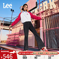 Lee24早春427标准高腰喇叭黑色水洗显瘦女牛仔长裤潮流A06428 黑色（裤长30） 26