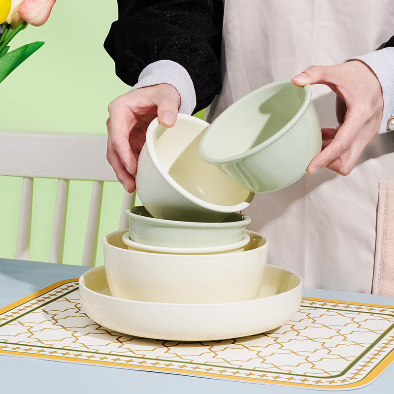 Beisesi 贝瑟斯 碗ins奶油风陶瓷餐具套装可爱家用吃饭碗汤碗