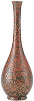 竹中銅器 花器 紅金色 寬8.58.5X高24cm 銅制花瓶 鶴首 8號 紅金色 106-11