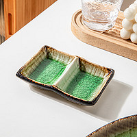 悠瓷（youcci）日式冰裂釉陶瓷碗家用复古异形面碗汤碗餐厅高级感菜碗过年餐具 5英寸冰裂釉二格方形味碟-冰窑